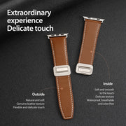 For Apple Watch 42mm DUX DUCIS YA Series Magnetic Buckle Genuine Leather Watch Band(Brown)