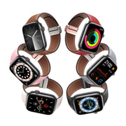 For Apple Watch 42mm DUX DUCIS YA Series Magnetic Buckle Genuine Leather Watch Band(Black)