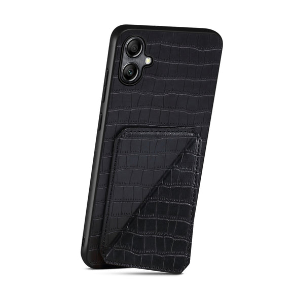 For Samsung Galaxy S24+ 5G Denior Imitation Crocodile Leather Back Phone Case with Holder(Black)