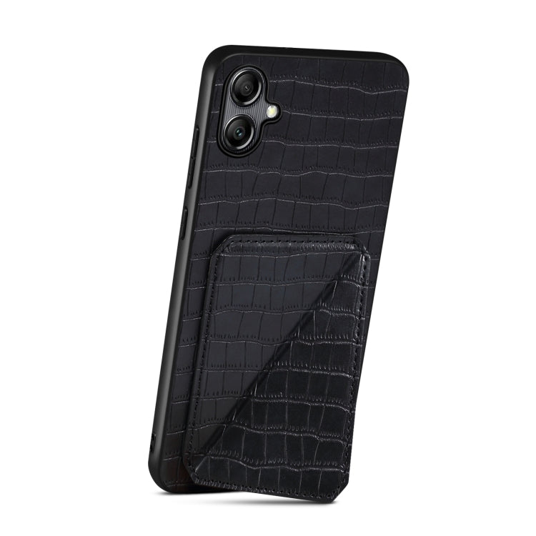 For Samsung Galaxy S24+ 5G Denior Imitation Crocodile Leather Back Phone Case with Holder(Black)