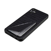 For Samsung Galaxy S24+ 5G Denior Imitation Crocodile Leather Back Phone Case with Holder(Black)
