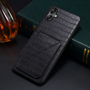 For Samsung Galaxy S24+ 5G Denior Imitation Crocodile Leather Back Phone Case with Holder(Black)
