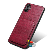 For Samsung Galaxy S24+ 5G Denior Imitation Crocodile Leather Back Phone Case with Holder(Rose Red)