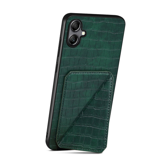 For Samsung Galaxy S24 Ultra 5G Denior Imitation Crocodile Leather Back Phone Case with Holder(Green)