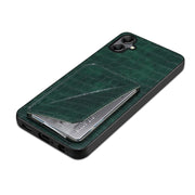 For Samsung Galaxy S24 Ultra 5G Denior Imitation Crocodile Leather Back Phone Case with Holder(Green)