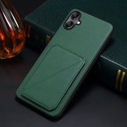 For Samsung Galaxy S24 Ultra 5G Denior Imitation Calf Leather Back Phone Case with Holder(Green)