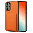 For Samsung Galaxy S24 Ultra 5G Denior Imitation Calf Leather Back Phone Case with Holder(Orange) - free shipping - PMC Jewellery - Order now!