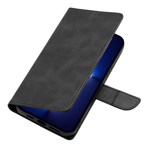 For Motorola Moto G Play 4G 2024 Calf Texture Buckle Flip Leather Phone Case(Black)