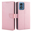 For Motorola Moto G Play 4G 2024 Calf Texture Buckle Flip Leather Phone Case(Rose Gold) - Motorola Cases by PMC Jewellery | Online Shopping South Africa | PMC Jewellery | Buy Now Pay Later Mobicred