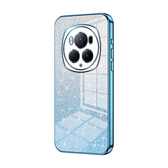 For Honor Magic6 Pro Gradient Glitter Powder Electroplated Phone Case(Blue)