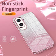 For Honor Magic6 Pro Gradient Glitter Powder Electroplated Phone Case(Silver)