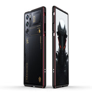 For ZTE nubia Red Magic 10 Pro / 10 Pro+ Aurora Series Metal Frame Phone Case(Black Red)