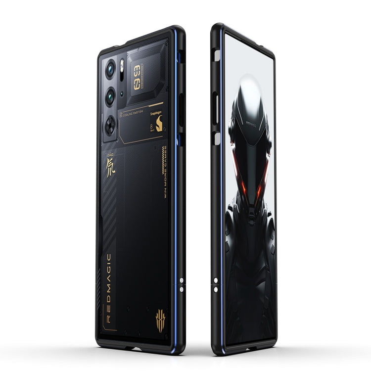 For ZTE nubia Red Magic 10 Pro / 10 Pro+ Aurora Series Metal Frame Phone Case(Black Blue) - ZTE Cases by PMC TechLife | Online Shopping South Africa | PMC TechLife | Buy Now Pay Later Mobicred