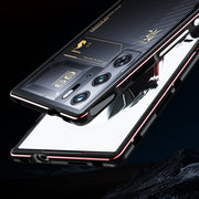 For ZTE nubia Red Magic 10 Pro / 10 Pro+ Aurora Series Metal Frame Phone Case(Black Purple)