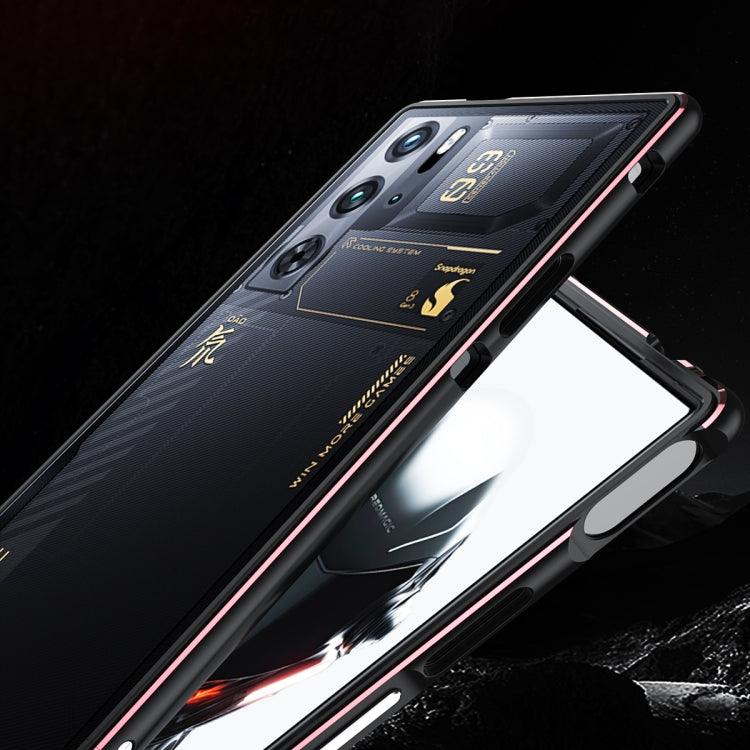 For ZTE nubia Red Magic 10 Pro / 10 Pro+ Aurora Series Metal Frame Phone Case(Black Purple)