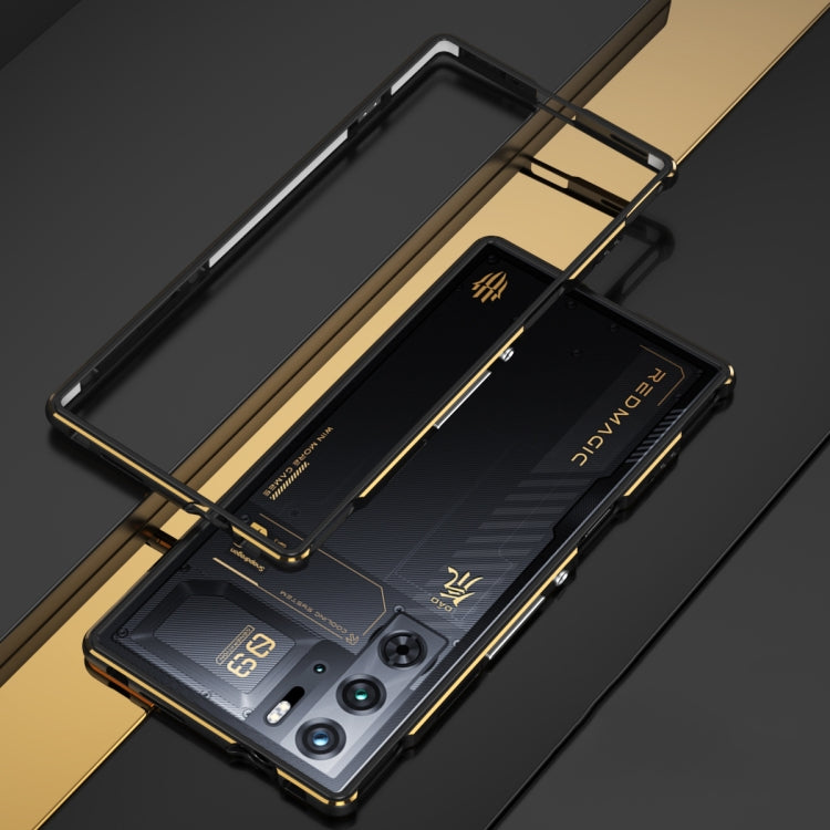 For ZTE nubia Red Magic 10 Pro / 10 Pro+ Aurora Series Metal Frame Phone Case(Black Yellow) - ZTE Cases by PMC TechLife | Online Shopping South Africa | PMC TechLife | Buy Now Pay Later Mobicred