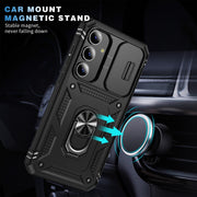 For Samsung Galaxy S24+ 5G Sliding Camshield TPU + PC Phone Case with Holder(Black)
