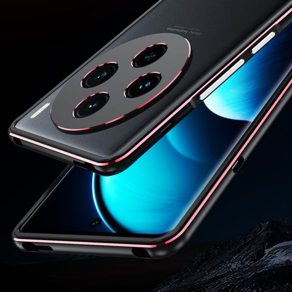 For vivo X100 Aurora Series Metal Frame Phone Case(Silver)