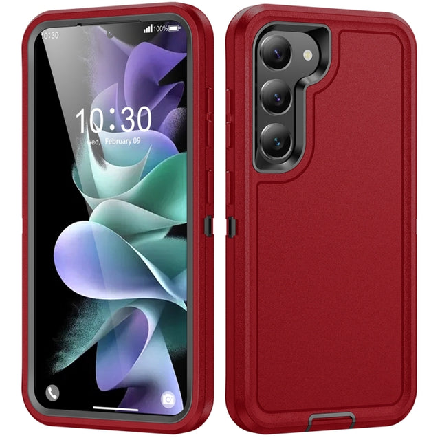 For Samsung Galaxy S24 5G / S25 5G Life Water-resistant Rugged Phone Case(Red + Black)