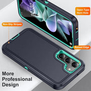 For Samsung Galaxy S24 5G / S25 5G Life Water-resistant Rugged Phone Case(Dark Blue + Light Blue)
