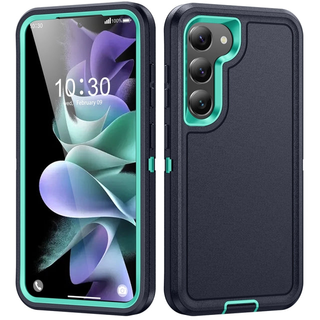 For Samsung Galaxy S24 5G / S25 5G Life Water-resistant Rugged Phone Case(Dark Blue + Light Blue)
