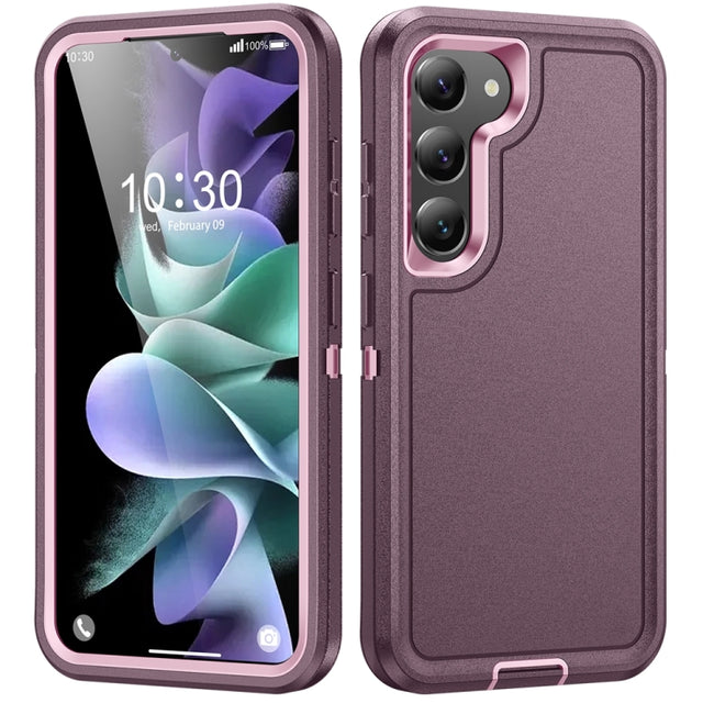 For Samsung Galaxy S24 5G / S25 5G Life Water-resistant Rugged Phone Case(Purple + Pink)