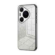For Huawei Pura 70 Pro Gradient Glitter Powder Electroplated Phone Case(Black)