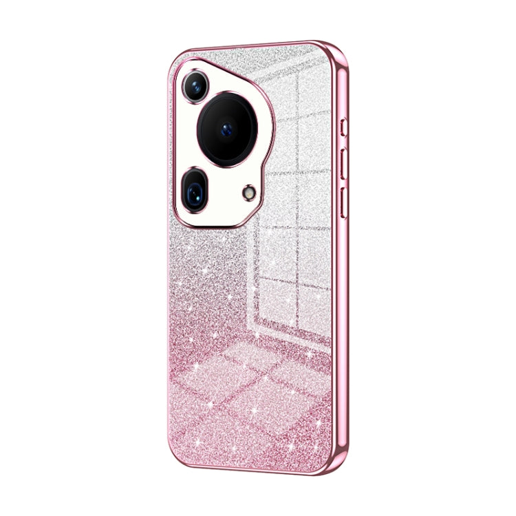 For Huawei Pura 70 Ultra Gradient Glitter Powder Electroplated Phone Case(Pink) - free shipping - PMC Jewellery - Order now!