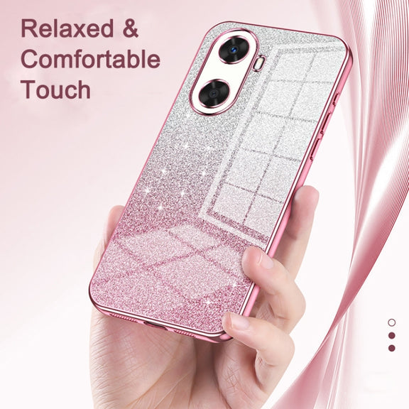 For Huawei Pura 70 Ultra Gradient Glitter Powder Electroplated Phone Case(Silver)
