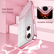 For Huawei Pura 70 Ultra Gradient Glitter Powder Electroplated Phone Case(Pink)