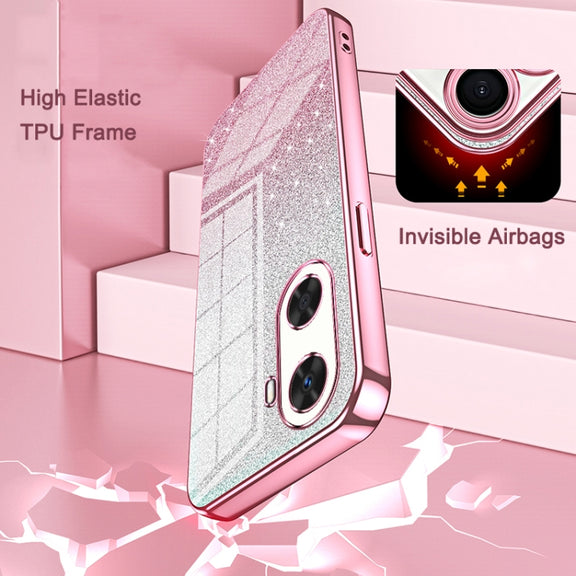For Huawei Pura 70 Gradient Glitter Powder Electroplated Phone Case(Purple)