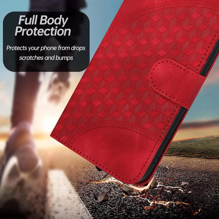 For Huawei Pura 70 YX0060 Elephant Head Embossed Phone Leather Case with Lanyard(Red)