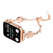 For Apple Watch SE 2023 40mm Shell Metal Chain Bracelet Watch Band(Rose Gold)
