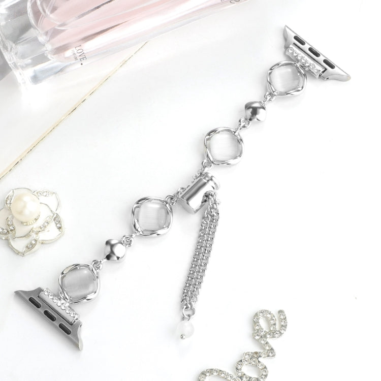 For Apple Watch SE 2023 40mm Shell Metal Chain Bracelet Watch Band(Silver)