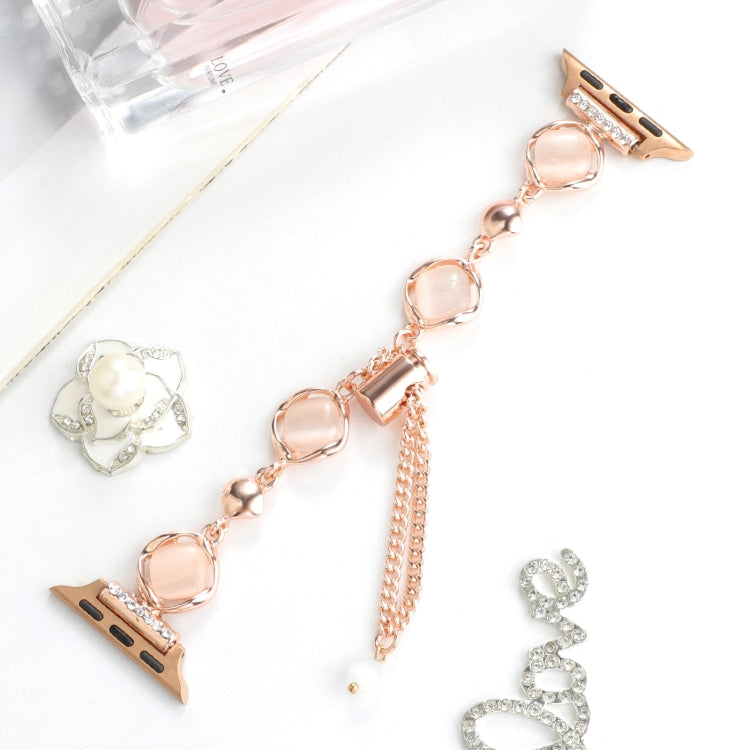 For Apple Watch Series 9 41mm Shell Metal Chain Bracelet Watch Band(Rose Gold) - free shipping - PMC TechLife - Order now!