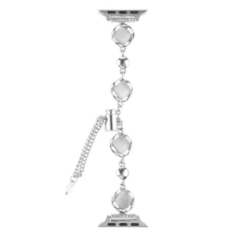 For Apple Watch Series 8 41mm Shell Metal Chain Bracelet Watch Band(Silver) - Watch Bands by PMC TechLife | Online Shopping South Africa | PMC TechLife | Buy Now Pay Later Mobicred