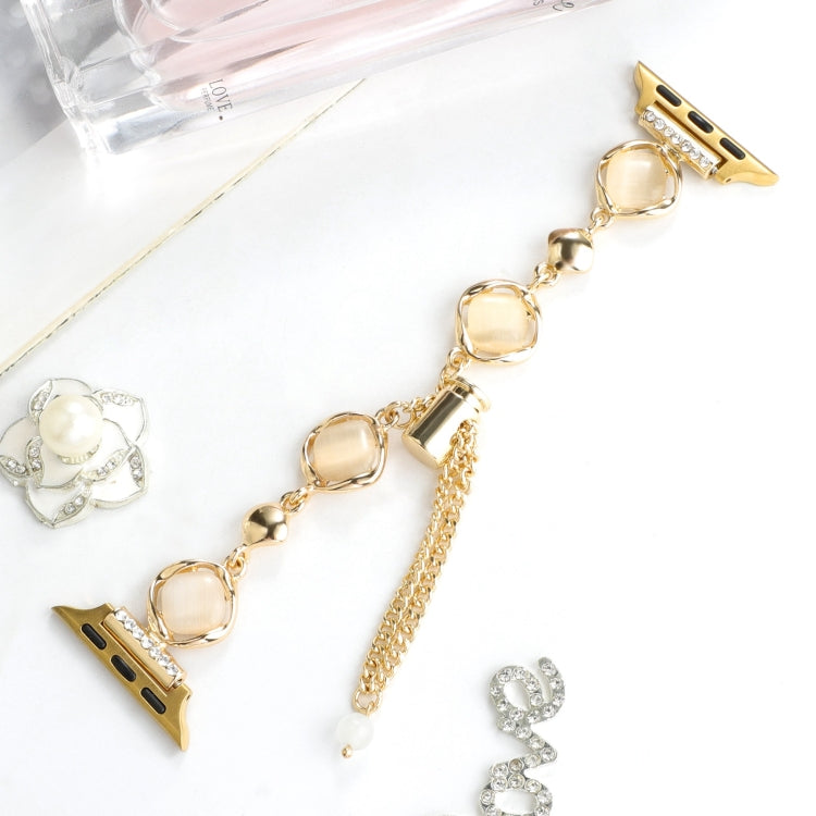 For Apple Watch Series 6 44mm Shell Metal Chain Bracelet Watch Band(Gold) - free shipping - PMC TechLife - Order now!