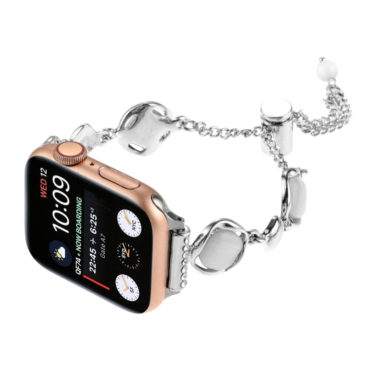 For Apple Watch 38mm Shell Metal Chain Bracelet Watch Band(Silver) - Watch Bands by PMC TechLife | Online Shopping South Africa | PMC TechLife