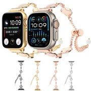 For Apple Watch Series 5 44mm Shell Metal Chain Bracelet Watch Band(Silver)