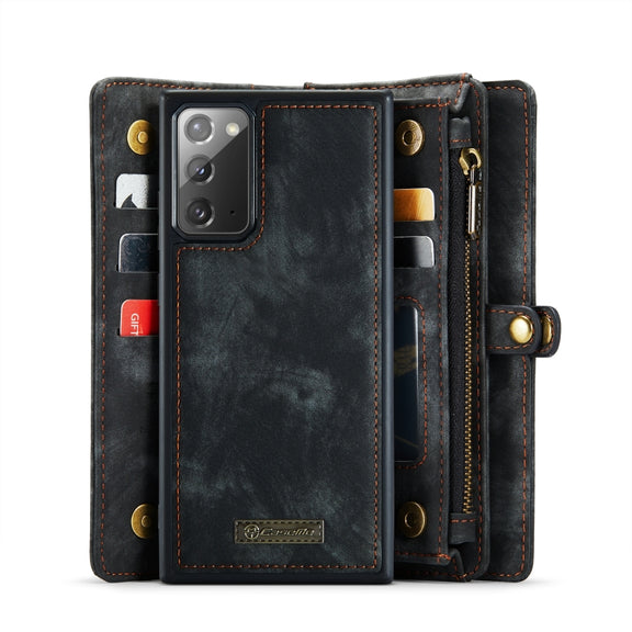 For Samsung Galaxy Note20 CaseMe-008 Detachable Multifunctional Horizontal Flip Leather Case with Card Slot & Holder & Zipper Wallet & Photo Frame(Black)