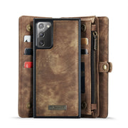 For Samsung Galaxy Note20 CaseMe-008 Detachable Multifunctional Horizontal Flip Leather Case with Card Slot & Holder & Zipper Wallet & Photo Frame(Brown)