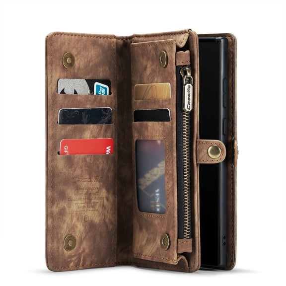 For Samsung Galaxy Note20 CaseMe-008 Detachable Multifunctional Horizontal Flip Leather Case with Card Slot & Holder & Zipper Wallet & Photo Frame(Brown)