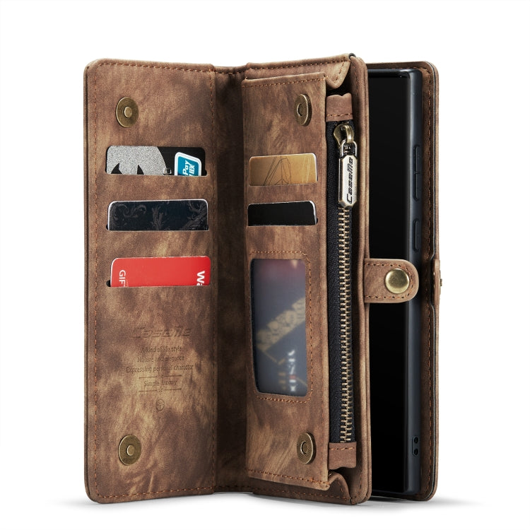 For Samsung Galaxy Note20 CaseMe-008 Detachable Multifunctional Horizontal Flip Leather Case with Card Slot & Holder & Zipper Wallet & Photo Frame(Brown)