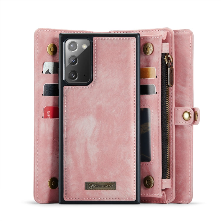 For Samsung Galaxy Note20 CaseMe-008 Detachable Multifunctional Horizontal Flip Leather Case with Card Slot & Holder & Zipper Wallet & Photo Frame (Pink) - free shipping - PMC Jewellery - Order now!