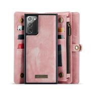 For Samsung Galaxy Note20 CaseMe-008 Detachable Multifunctional Horizontal Flip Leather Case with Card Slot & Holder & Zipper Wallet & Photo Frame (Pink)