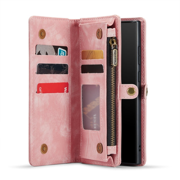 For Samsung Galaxy Note20 CaseMe-008 Detachable Multifunctional Horizontal Flip Leather Case with Card Slot & Holder & Zipper Wallet & Photo Frame (Pink)