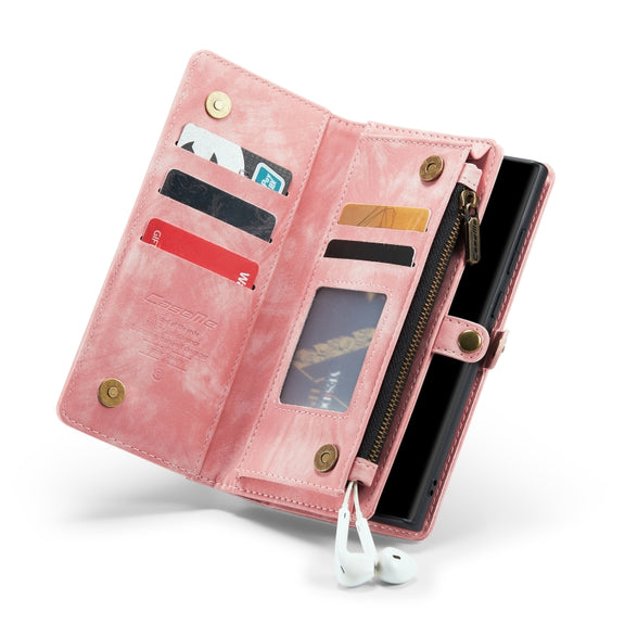 For Samsung Galaxy Note20 CaseMe-008 Detachable Multifunctional Horizontal Flip Leather Case with Card Slot & Holder & Zipper Wallet & Photo Frame (Pink)