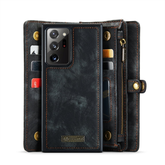 For Samsung Galaxy Note20 Ultra CaseMe-008 Detachable Multifunctional Horizontal Flip Leather Case with Card Slot & Holder & Zipper Wallet & Photo Frame(Black)