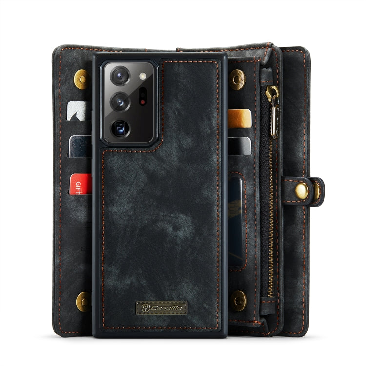 For Samsung Galaxy Note20 Ultra CaseMe-008 Detachable Multifunctional Horizontal Flip Leather Case with Card Slot & Holder & Zipper Wallet & Photo Frame(Black)