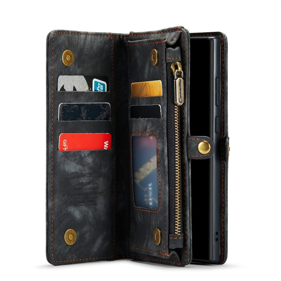 For Samsung Galaxy Note20 Ultra CaseMe-008 Detachable Multifunctional Horizontal Flip Leather Case with Card Slot & Holder & Zipper Wallet & Photo Frame(Black)